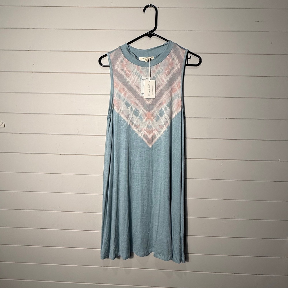Living Doll LA Kids XL Cloud Blue Essential Dress Tie Dye Boho I90F0820C17 NEW‎